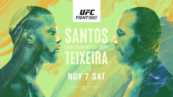 Watch Wrestling UFC Fight Night Vegas 13: Santos vs. Teixeira 11/7/20 Live Online