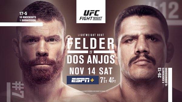 Watch Wrestling UFC Fight Night Vegas 14: Felder vs. dos Anjos 11/14/20 Live Online