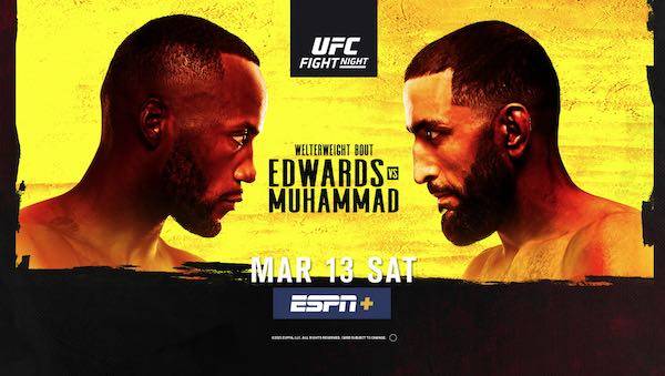 Watch Wrestling UFC Fight Night Vegas 21: Edwards vs. Muhammad 3/13/21 Live Online