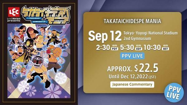 Watch Wrestling NJPW TAKATAICHIDESPE MANIA 9/12/22