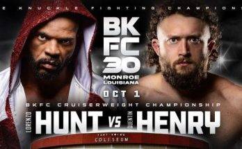 Watch Wrestling BKFC 30 Monroe: Lorenzo Hunt vs. Quentin Henry 10/1/22