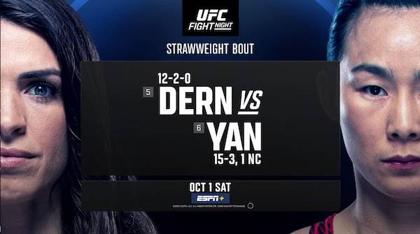 Watch Wrestling UFC Fight Night Vegas 61: Dern vs. Yan 10/1/22 Live